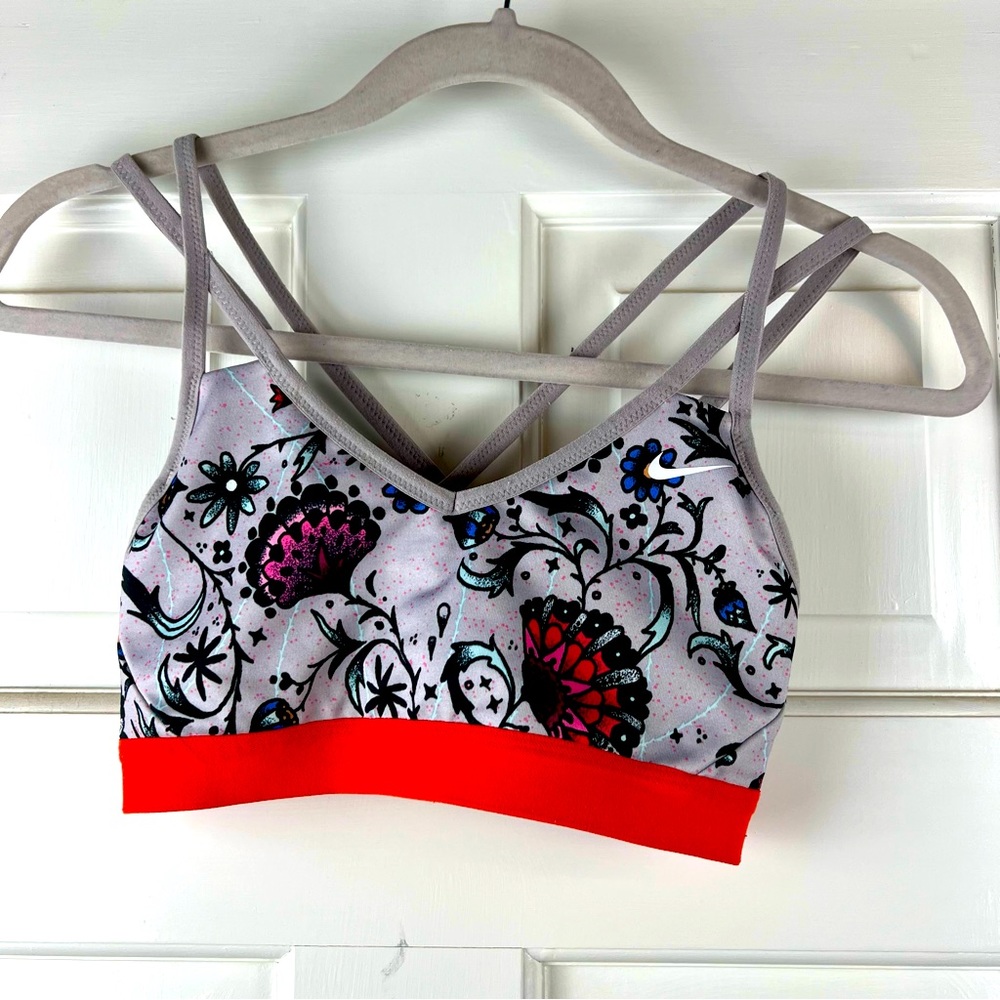 Nike dry, fit, Tattoo print, sports bra, size small